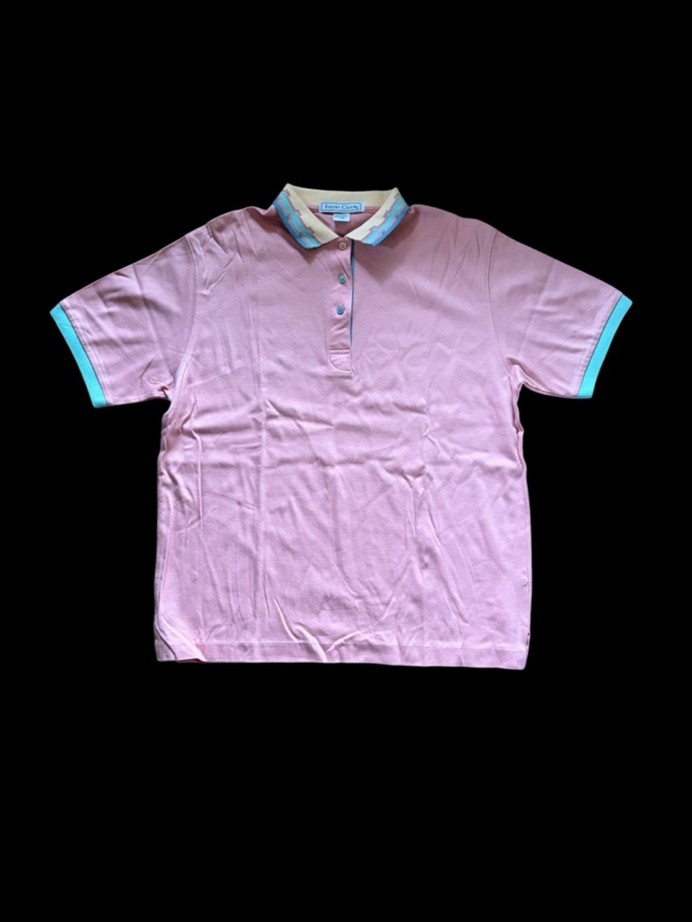 It’s Giving 90’s Taco Bell -Pink Polo Shirt with Contrast Collar and Cuffs